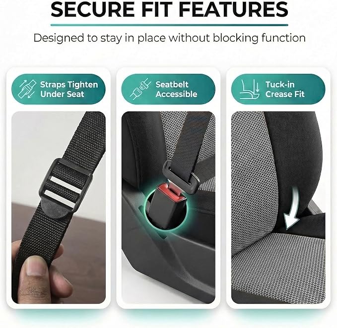 Universal Fabric Seat Covers — Front Seat — Gray