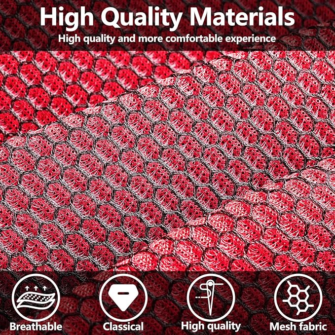 Universal Fabric Seat Covers — Black / Red