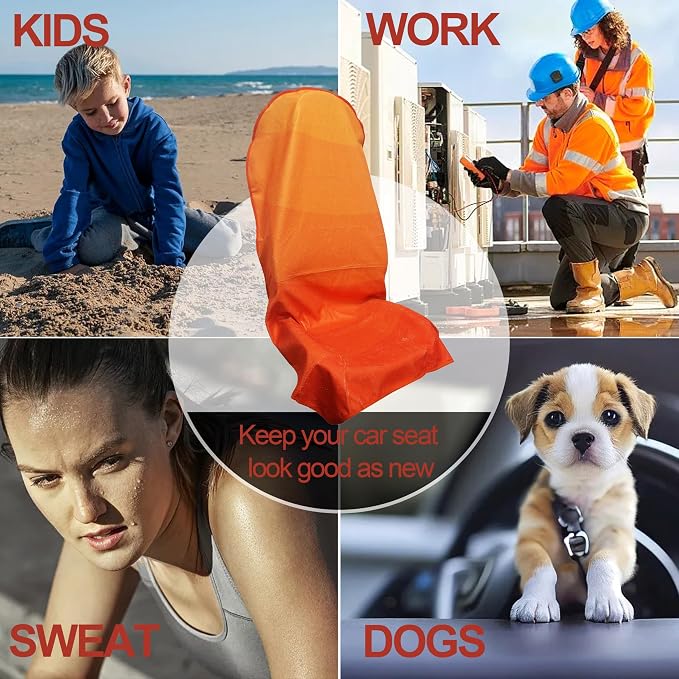 Car Seat Covers — Front Seat — Orange