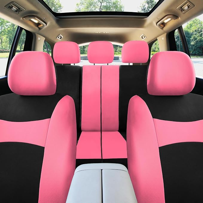 Universal Fabric Seat Covers — Full Set — Pink