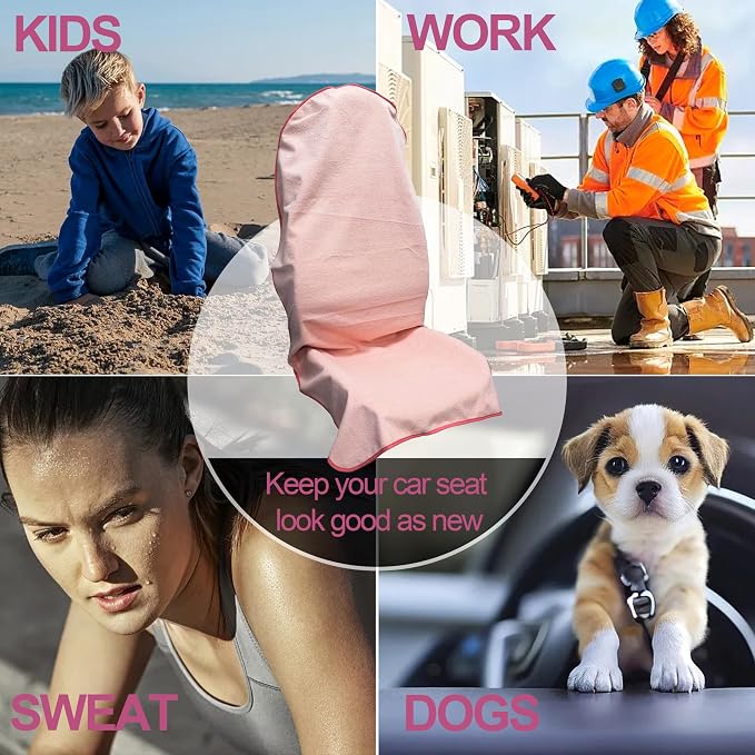 Car Seat Covers — Front Seat — Pink