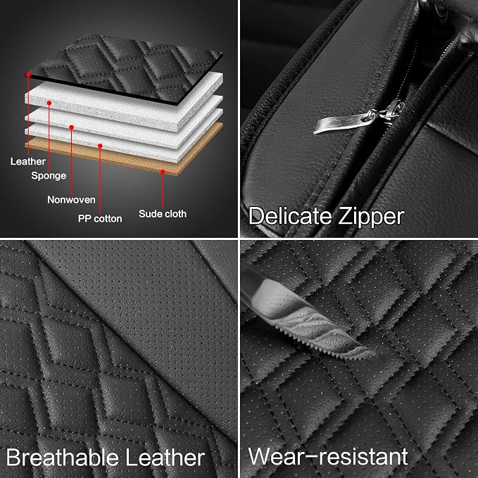 Universal Faux Leather Seat Covers — Front Seat — Black