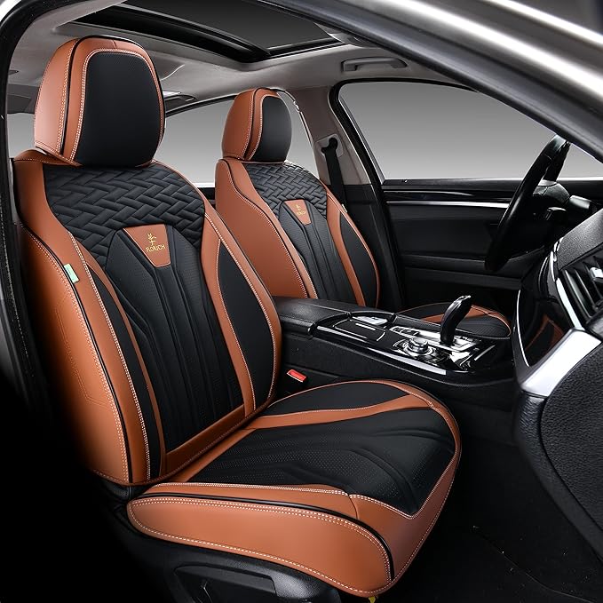 Universal Seat Covers — Full Set — Brown / Black