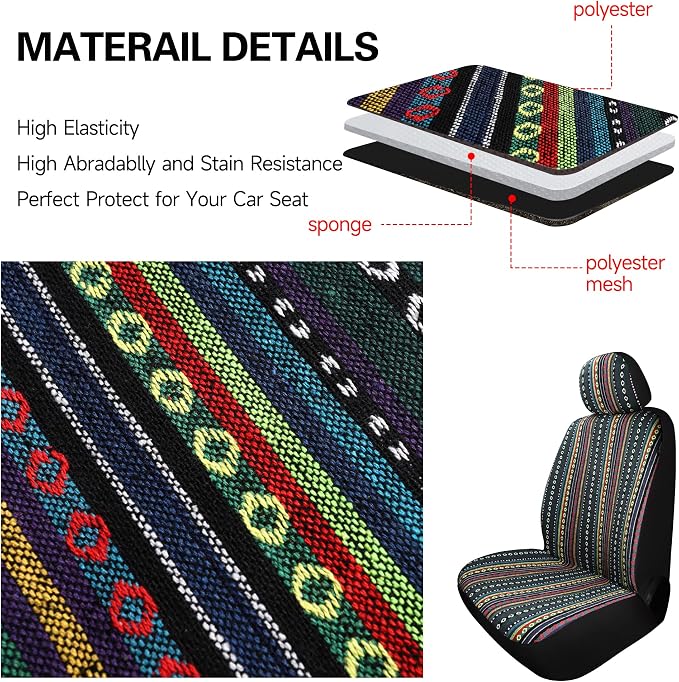 Universal Seat Covers — Front Seat — Red / Blue