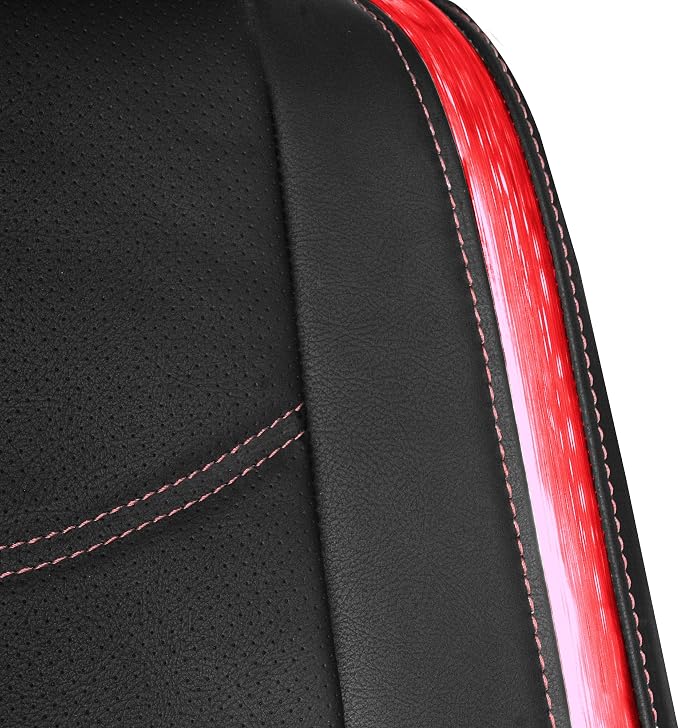 Universal Faux Leather Seat Covers — Full Set — Red