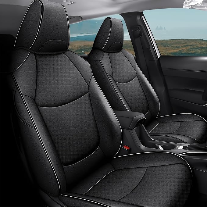 Faux Leather Seat Covers for Toyota Corolla Cross — Full Set — Black