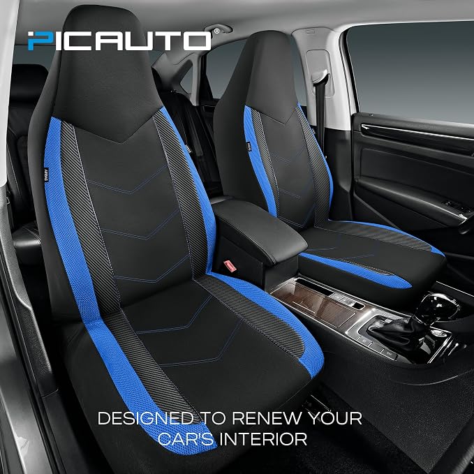 Universal Fabric Seat Covers — Front Seat — Blue