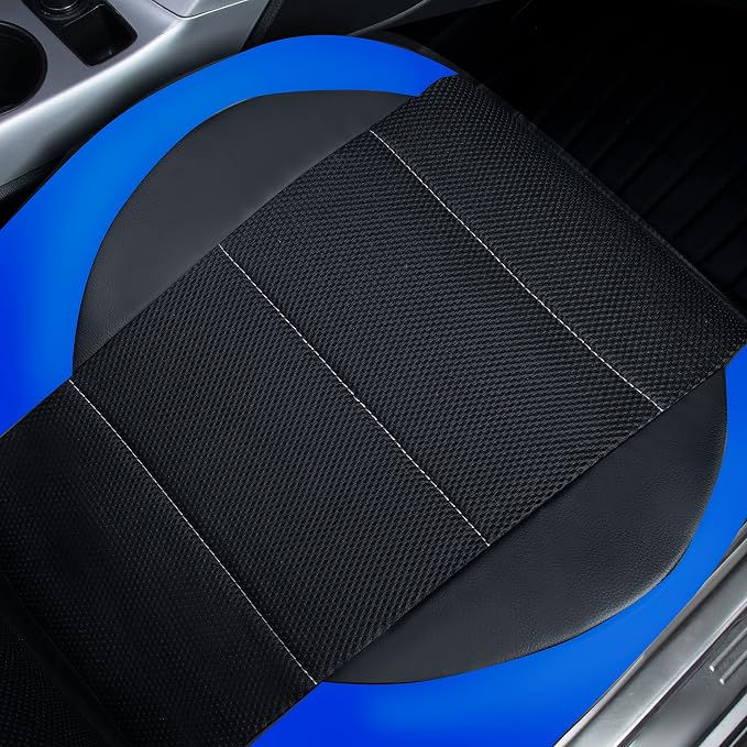 Universal Fabric Seat Covers — Front Seat — Black / Blue