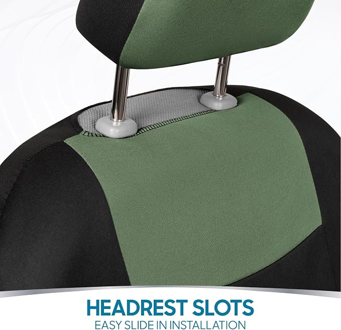 Car Seat Covers — Full Set — Green / Black