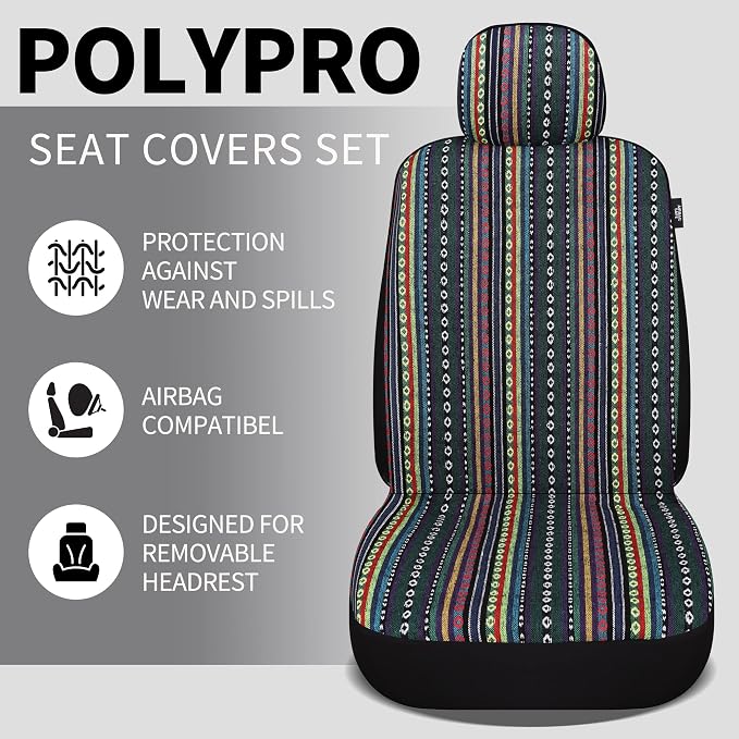 Universal Seat Covers — Front Seat — Red / Blue