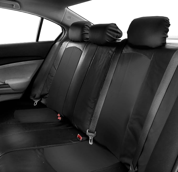 Universal Faux Leather Seat Covers — Black