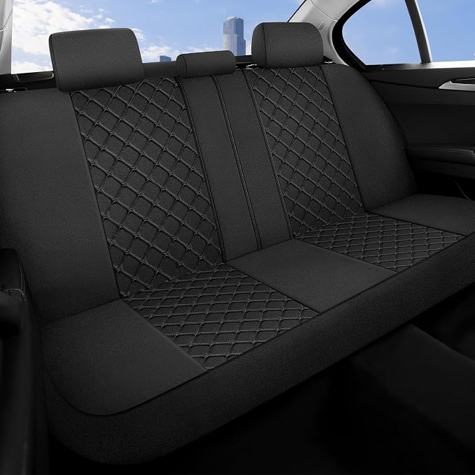 Fabric Car Seat Covers — Full Set — Black