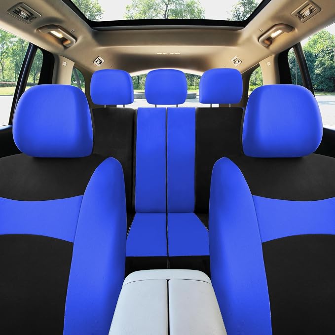 Universal Fabric Seat Covers — Full Set — Blue