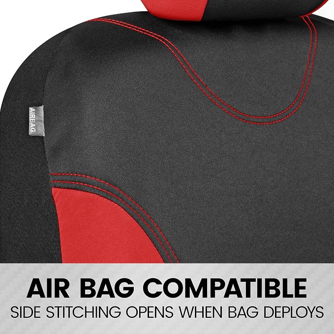 Universal Seat Covers — Full Set — Red