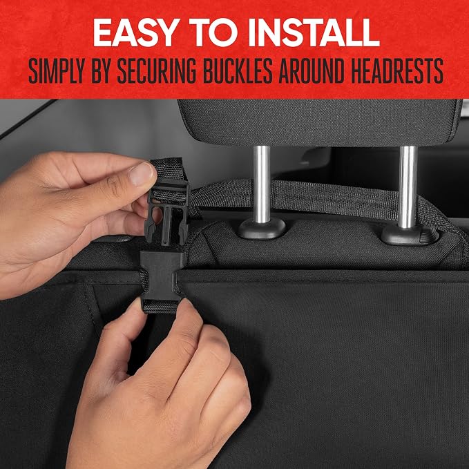 Pet Car Seat Protector — Rear Seat — Black