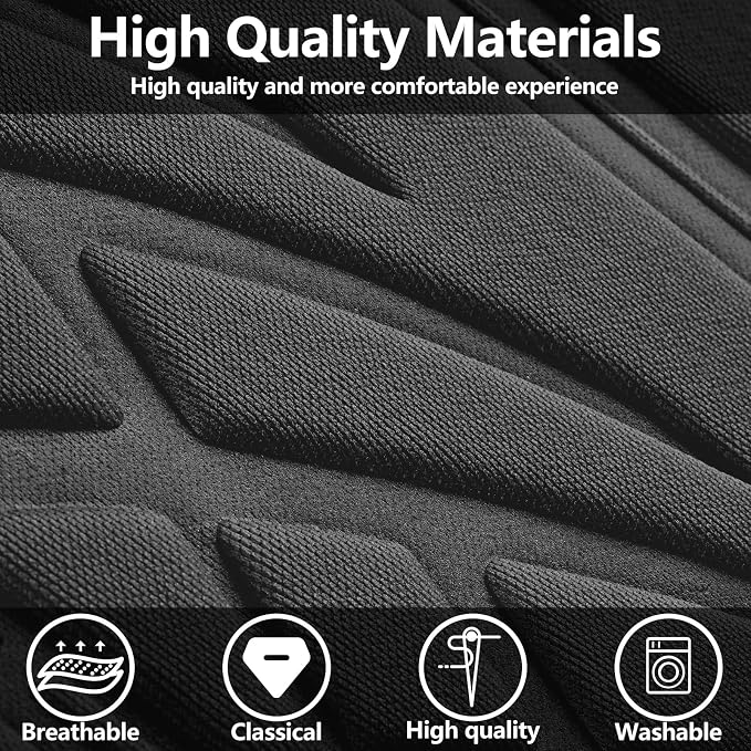 Universal Fabric Seat Covers — Full Set — Black