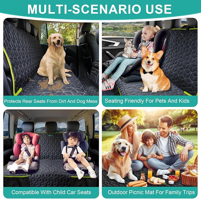 Pet Car Seat Protector — Front Seat — Green