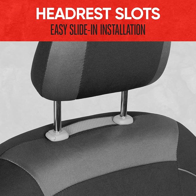 Fabric Car Seat Covers — Front Seat — Black
