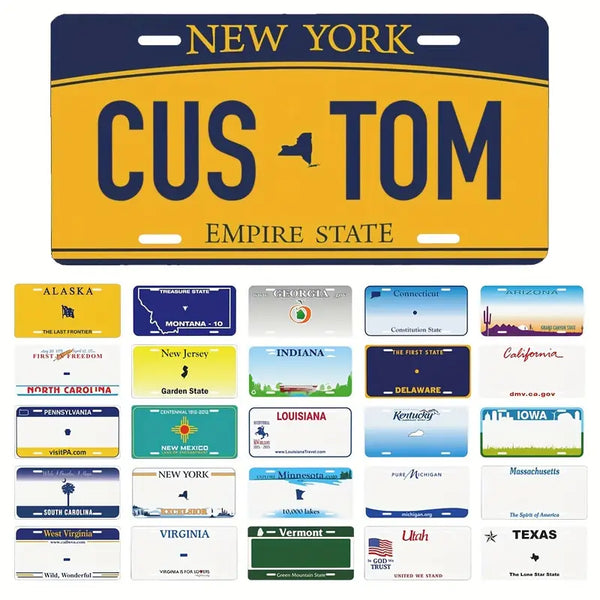 Vintage-Style Aluminum License Plate - Customizable Metal Car Tag Perfect for Front or Rear Display, 6x12 Inches 9930e76a-e002-4d5a-8a2b-f48041f5195d