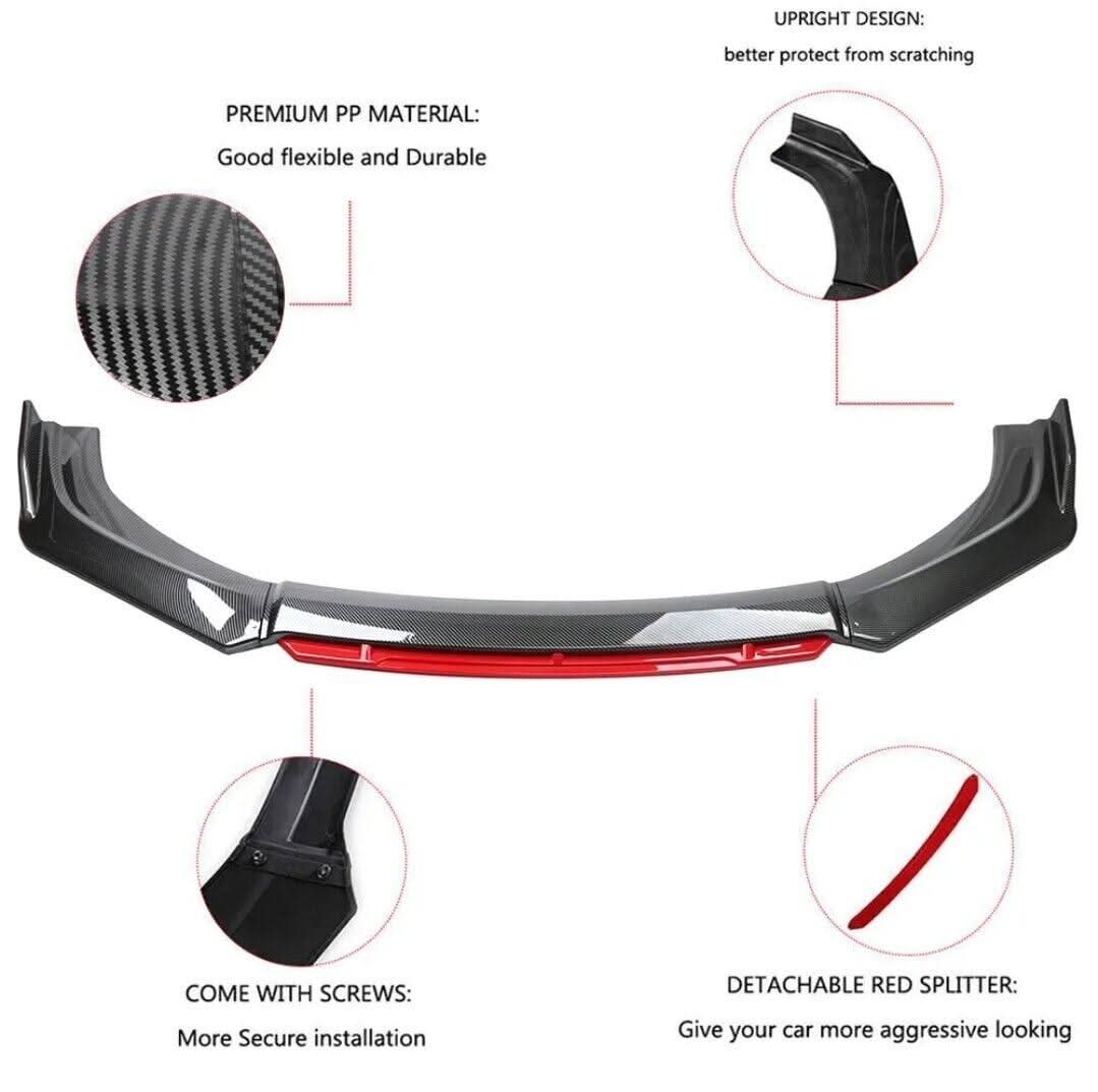 Auto Partsβ’ Car Front Bumper Body Kit Spoiler Splitter 4/Pcs auto-partstm-car-front-bumper-body-kit-spoiler-splitter-4pcs-auto-parts-14