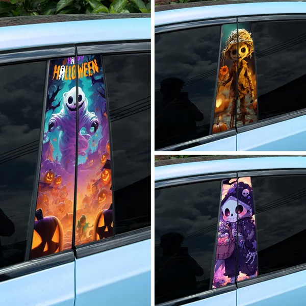 2Pcs Pumpkins Ghosts Car Stickers, Auto B Pillar download_54