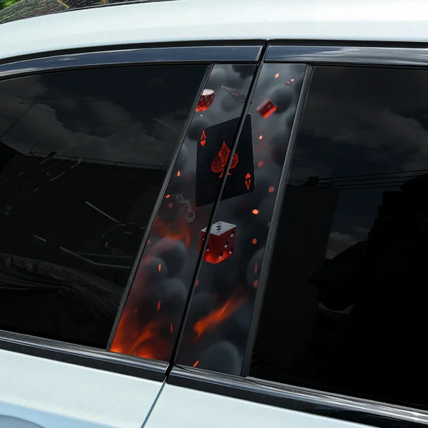 2pcs Smoke Playing Cards Car Stickers, Auto B Pillar download_84