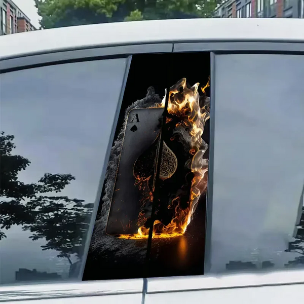 2pcs Cool Flame Poker Car Sticker Auto B Pillar download_91