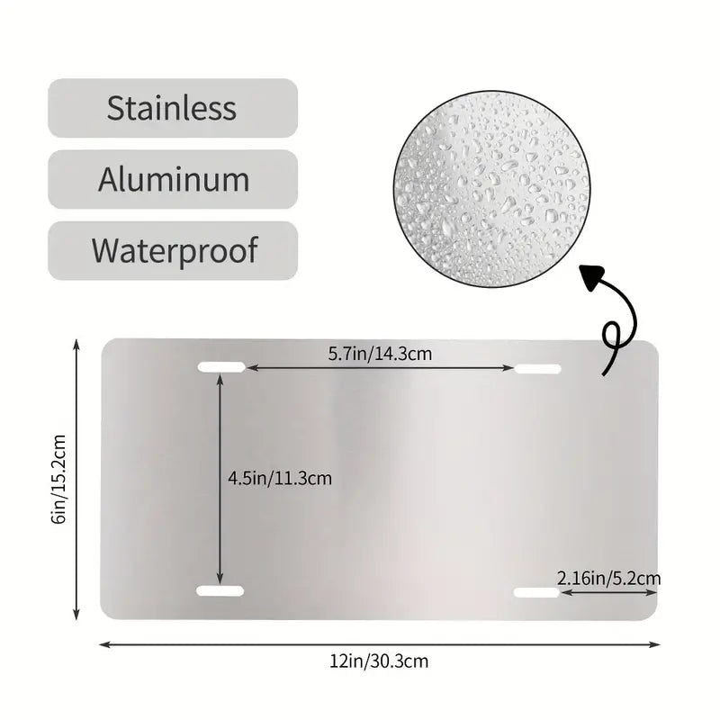 Vintage-Style Aluminum License Plate - Customizable Metal Car Tag Perfect for Front or Rear Display, 6x12 Inches 009ab261-f97e-4aa5-b6eb-7844aa202c5e