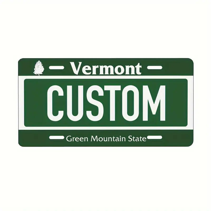 Vintage-Style Aluminum License Plate - Customizable Metal Car Tag Perfect for Front or Rear Display, 6x12 Inches Vermont 6''x12'' 15cm*30cm 03af6026-5c6e-42b5-9690-2da2b8e9227f