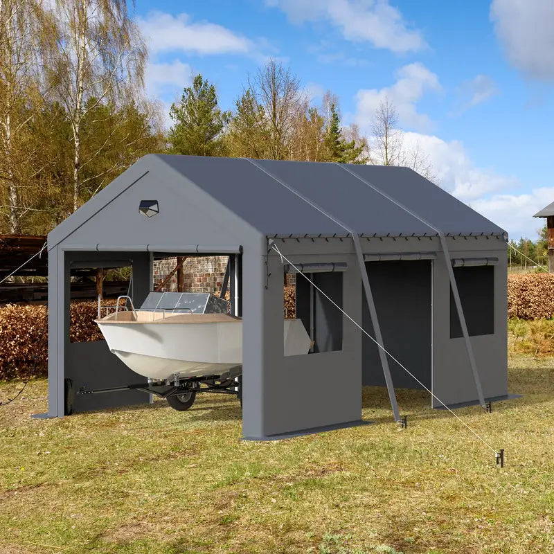 Carports Heavy Duty Carport Canopy with Side Roll 03ff155f-ff02-4370-9a50-e6b076d84d2f