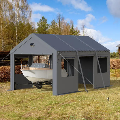 Carports Heavy Duty Carport Canopy with Side Roll 03ff155f-ff02-4370-9a50-e6b076d84d2f