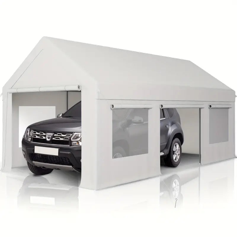 Heavy Duty 12' x 20' Portable Carport with Side Door and Roll-Up Windows White 12x20 FIT 041ed089-dcea-4fc4-99da-10265f31383d_b1dc5d78-9b9f-4131-9068-df785df9b1c5