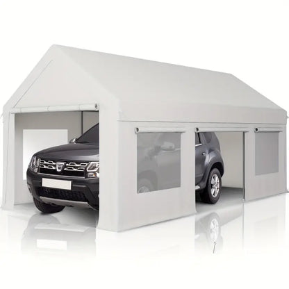 Heavy Duty 12' x 20' Portable Carport with Side Door and Roll-Up Windows White 12x20 FIT 041ed089-dcea-4fc4-99da-10265f31383d_b1dc5d78-9b9f-4131-9068-df785df9b1c5