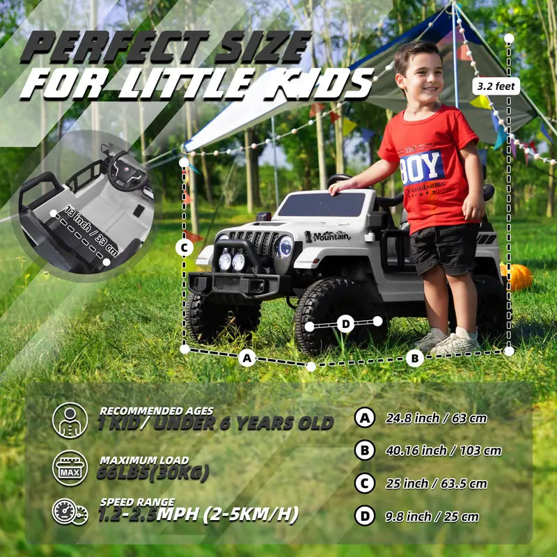 12V Kids Ride on Truck Battery Powered Toy Car w/Parent Remote Control, Electric Car