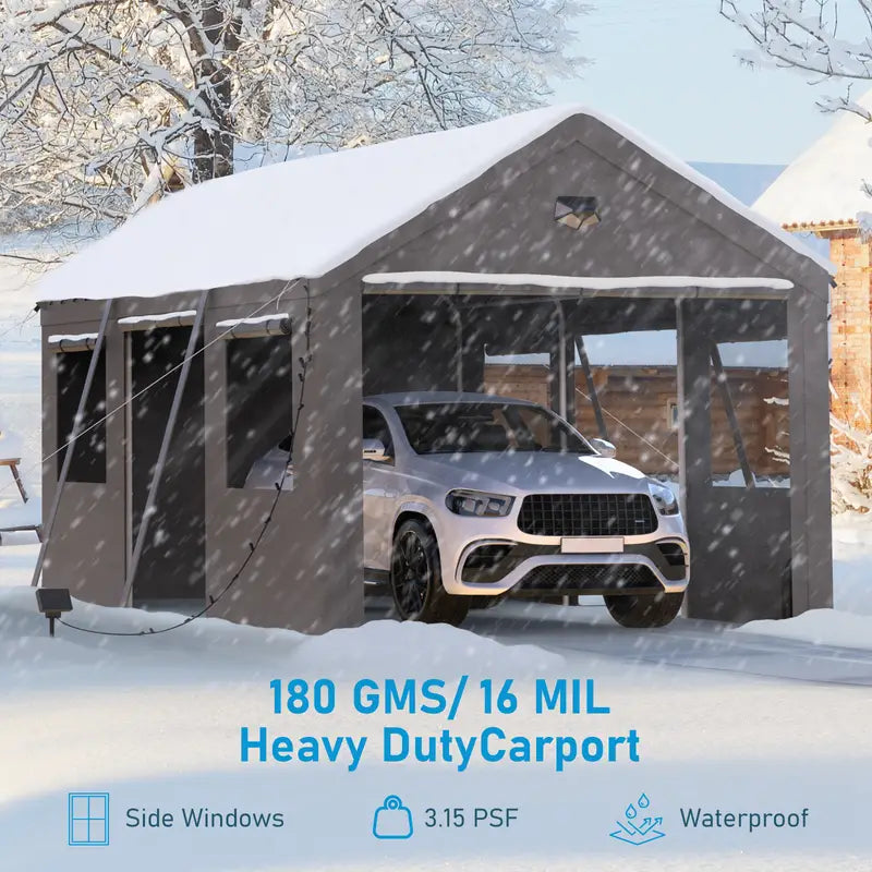 Carports Heavy Duty Carport Canopy with Side Roll 0b7ef1e6-ba1c-422c-a8ac-76862b30409d