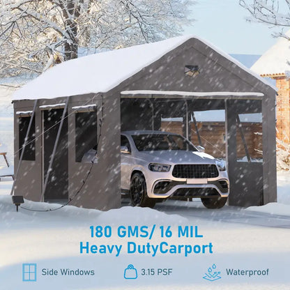 Carports Heavy Duty Carport Canopy with Side Roll 0b7ef1e6-ba1c-422c-a8ac-76862b30409d