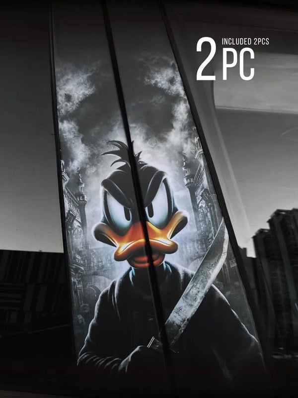 2Pcs Door pillar stickers black duck