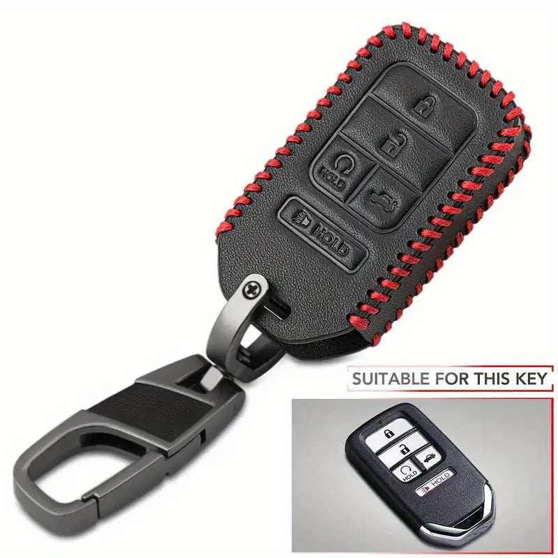 PU Leather, 5 Button, Car Key Case Cover For Honda 1714729911825-cfc9339c91e243559d6ef54bceab7600-goods