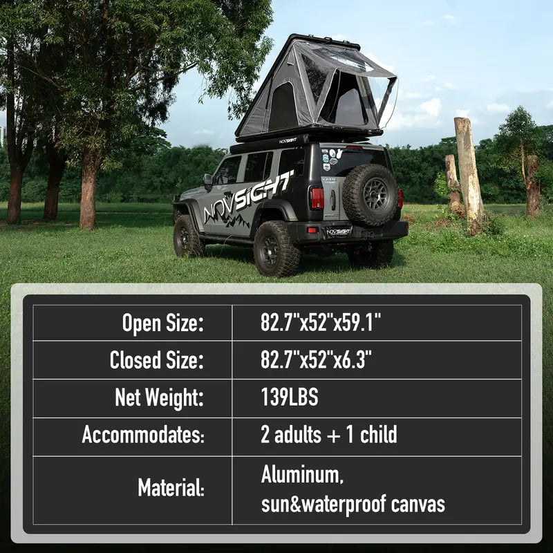 Car Roof Top Tent Flip Over Cozy Outdoor Fishing Camping Hiking Tent 2-3 Person