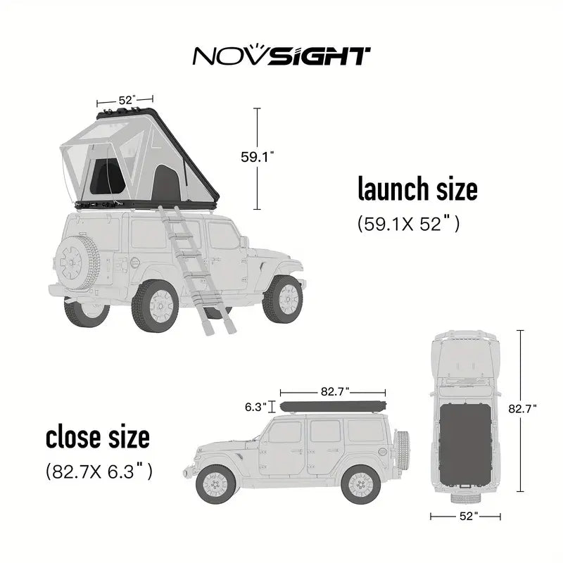 Car Roof Top Tent Flip Over Cozy Outdoor Fishing Camping Hiking Tent 2-3 Person