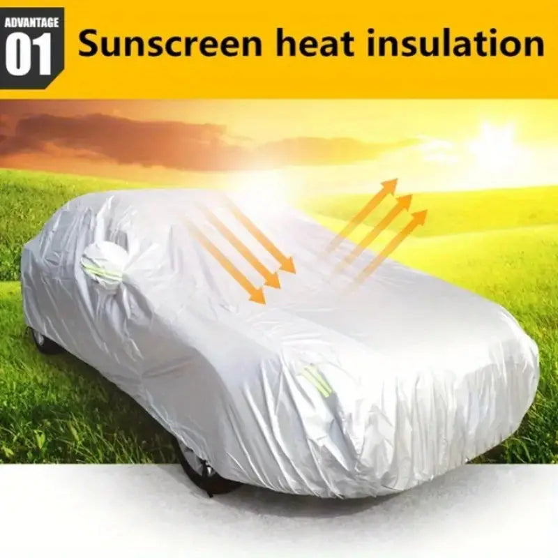 Car Cover for Sedan, Hatchback & SUV - All-Weather, UV Protection with Reflective