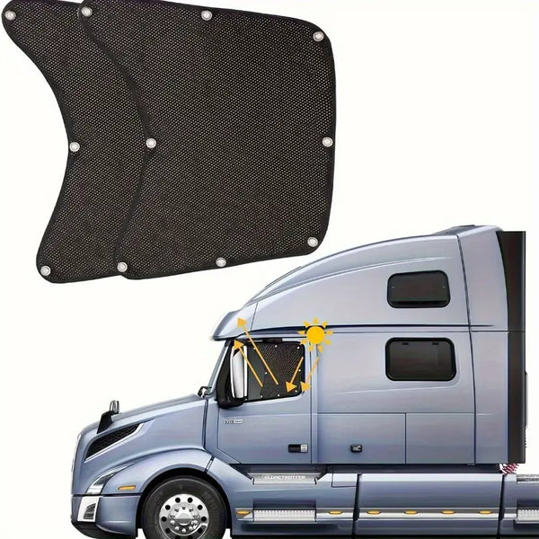 Semi-Truck Side Window Shade - Durable Polyamide, Enhanced Privacy & Visibility