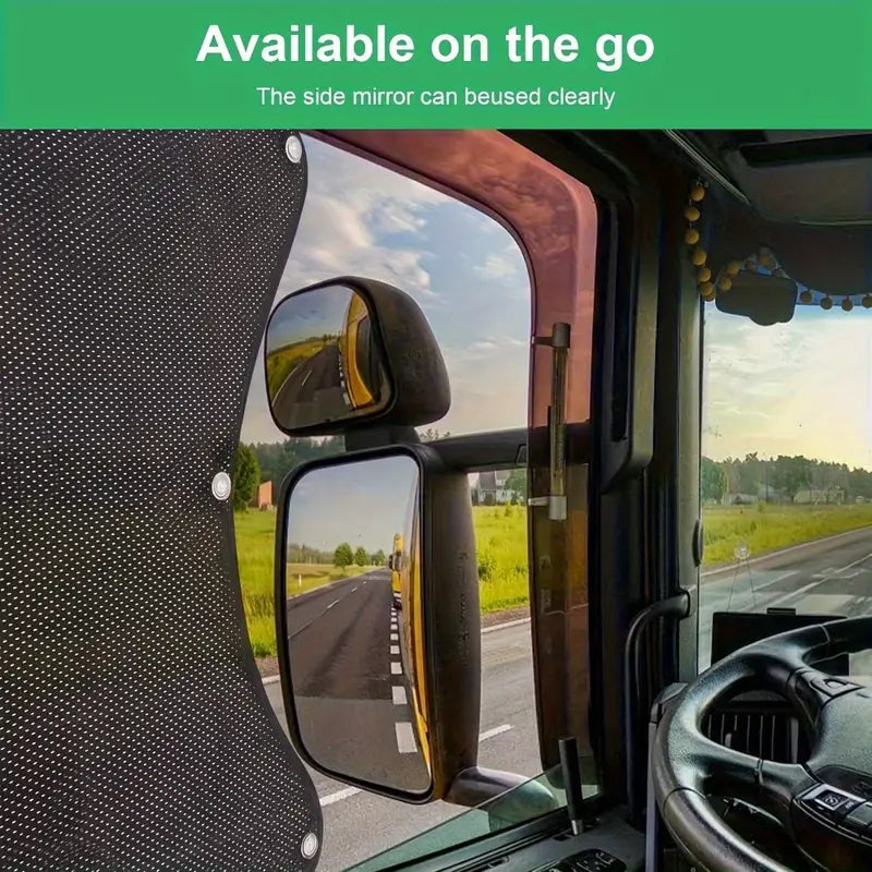Semi-Truck Side Window Shade - Durable Polyamide, Enhanced Privacy & Visibility 1720691766143-384300835222438f9646bc99b1a66358-goods