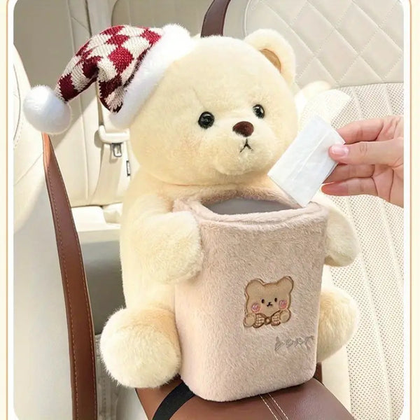 2-in-1 Cute Car Trash Can & Tissue Holder