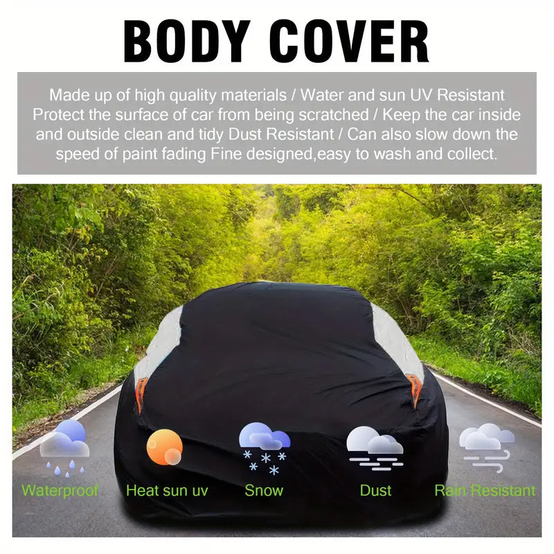 Car Cover For Universal Sedans, Protects Cars From UV, Dust, Rain, Made With Durable Material