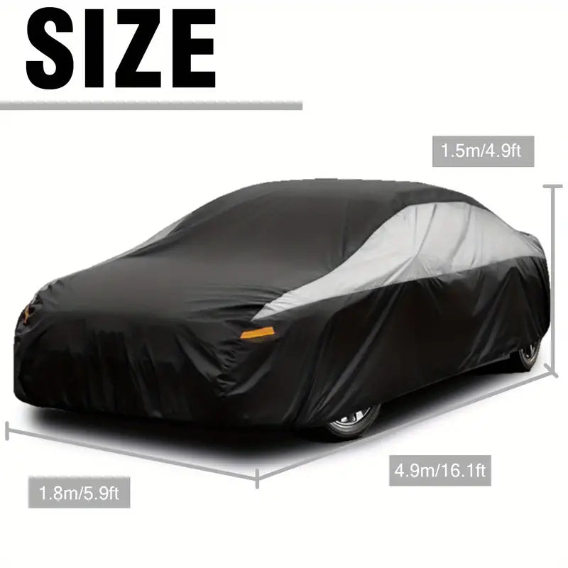 Car Cover For Universal Sedans, Protects Cars From UV, Dust, Rain, Made With Durable Material