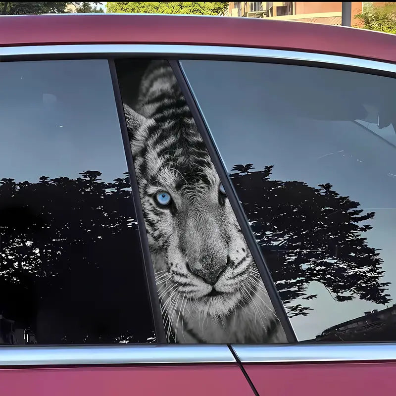 2/pcs Tiger Design Car B-Pillar Stickers