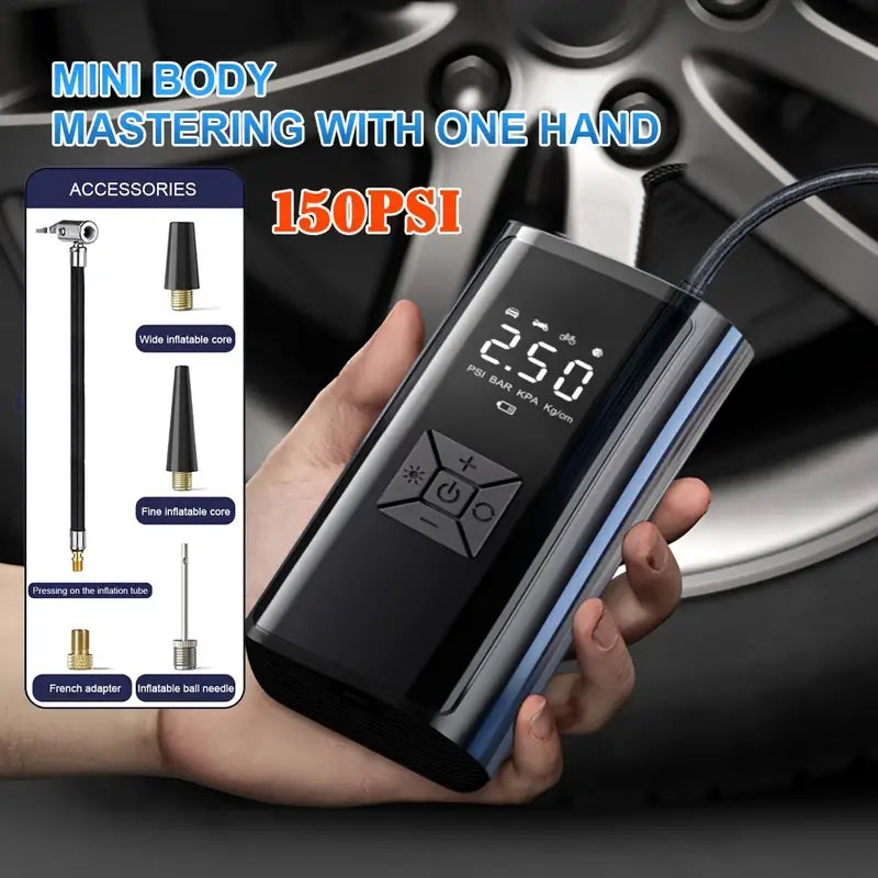 Car Tire Inflator - High-Power, Auto-Stop, LED Lighted, Automotive Air Compressor for Emergency Tire Inflation 1722483907608-daabc3111f8d417c9467e9cc1e9f4d4e-goods