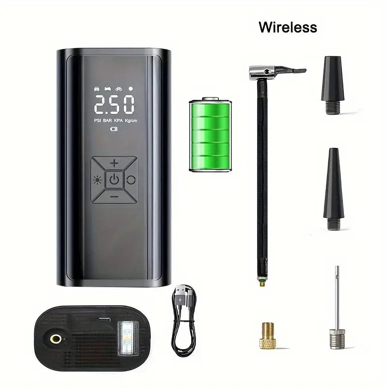 Car Tire Inflator - High-Power, Auto-Stop, LED Lighted, Automotive Air Compressor for Emergency Tire Inflation Full Set 1722483915145-3c2ff42aa2b04805b35b1db9c622330e-goods
