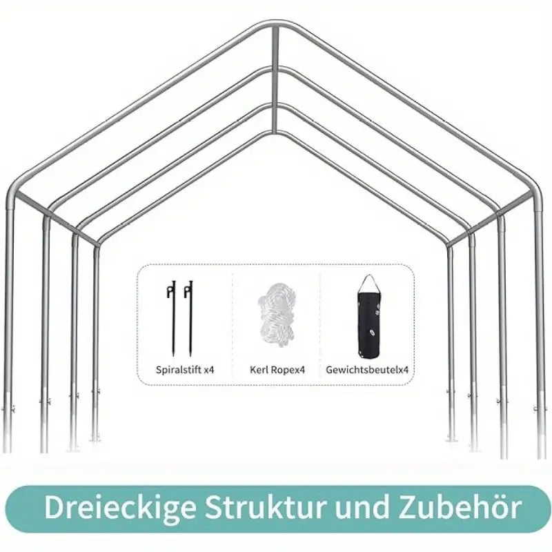 Carport, 10x20 ft Heavy Duty Car Canopy Garage Boat Shelter Party Tent with 8 Reinforced Poles and 4 Weight Bags